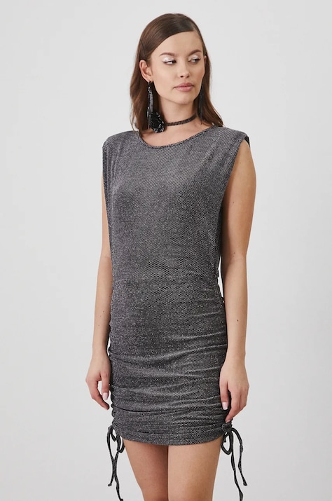Šaty Medicine stříbrná barva, mini