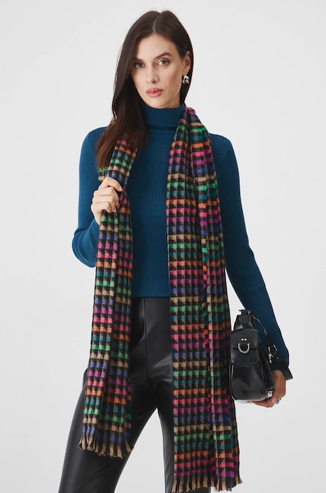 Пуловер Medicine дамски в тюркоазено от лека материя с поло