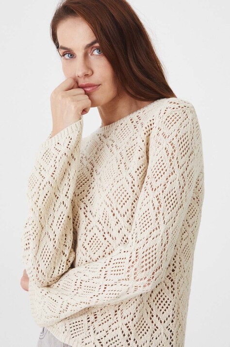 Памучен пуловер Medicine в бежово