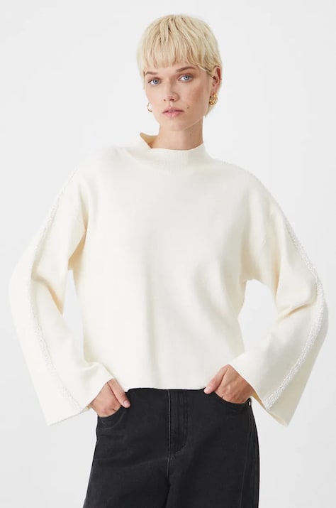 Свитер Medicine женский цвет бежевый лёгкий с полугольфом