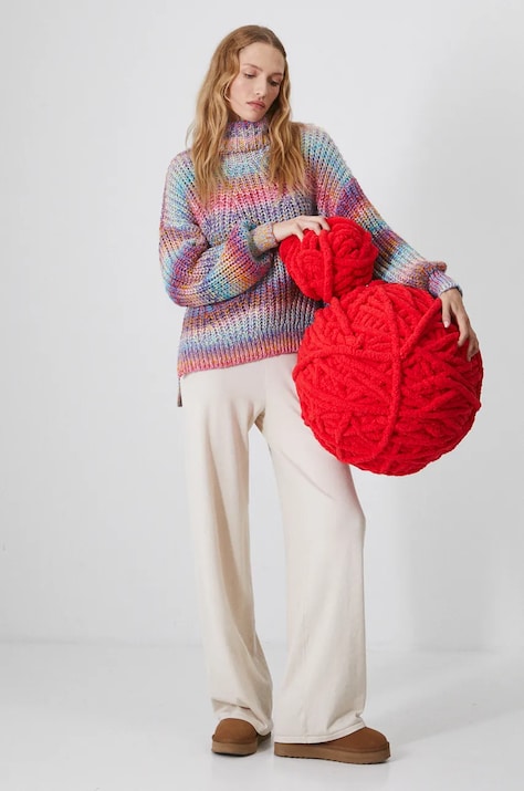 Sweter damski melanżowy  kolor multicolor