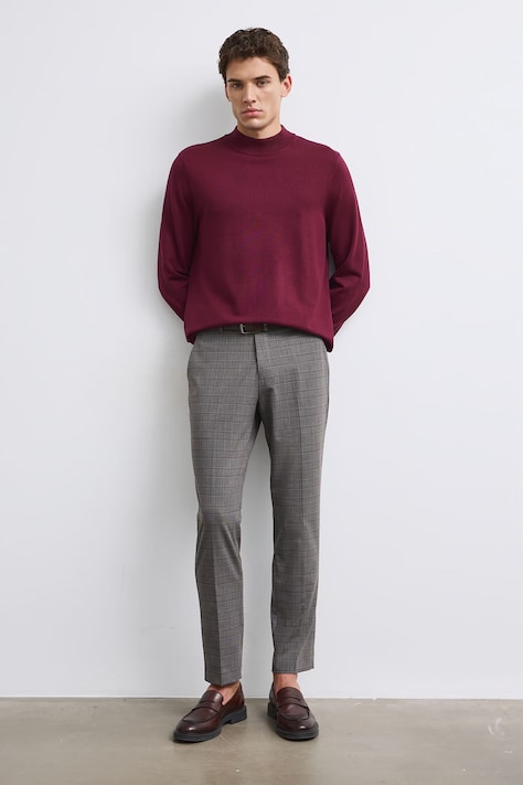 Sweter męski z wiskozą bordowy RW24-SWM052