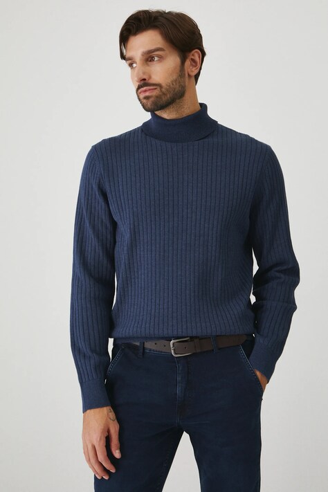 Svetr Medicine pánský, tmavomodrá barva, s golfem