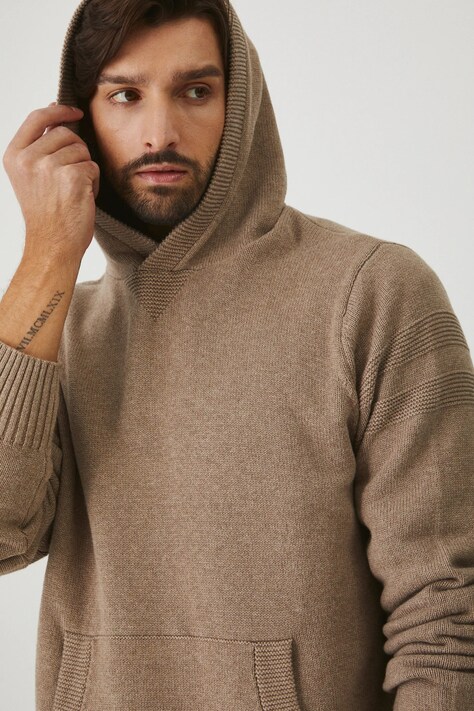 Памучен пуловер Medicine мъжки в бежово от топла материя