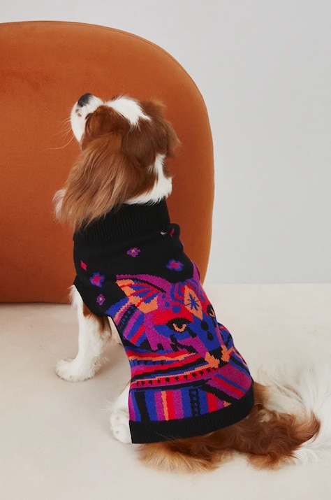 Sweter dla pupila wzorzysty kolor czarny