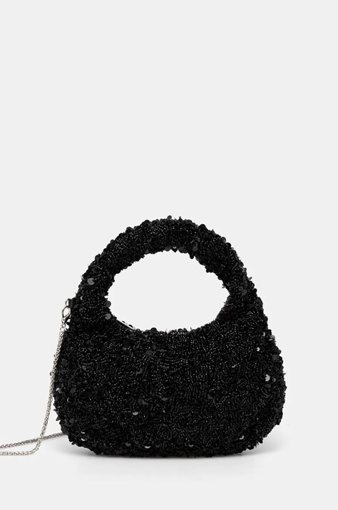 Kabelka dámska s ozdobnou aplikáciou čierna farba