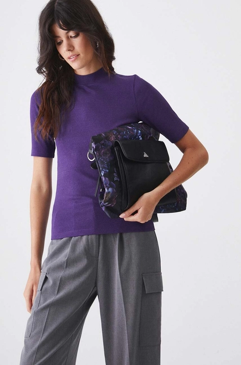 Medicine tricou femei, culoarea violet, cu turtleneck