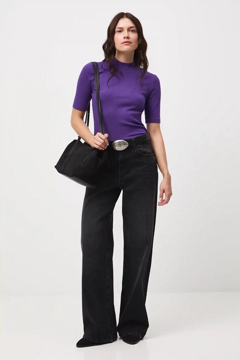Medicine tricou femei, culoarea violet, cu turtleneck