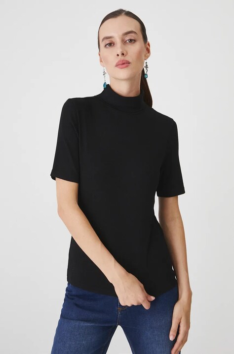 T-shirt damski z modalem kolor czarny