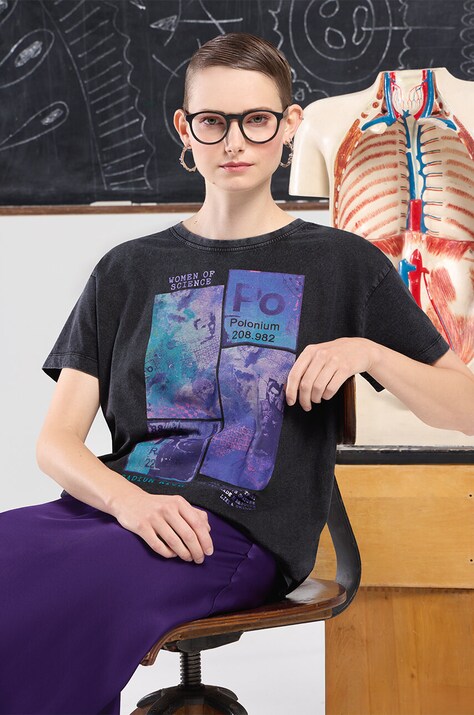 Medicine t-shirt in cotone donna colore grigio
