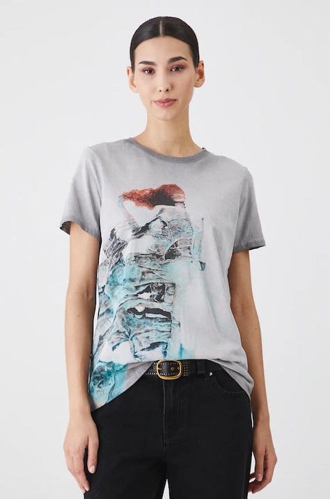 Medicine tricou din bumbac culoarea gri