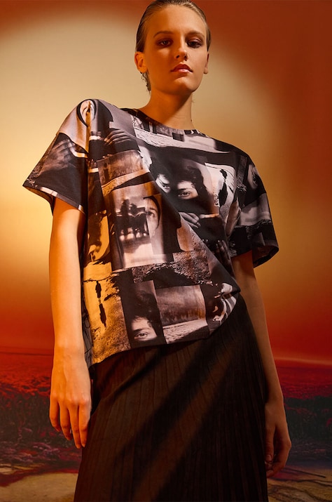 T-shirt damski z kolekcji Zdzisław Beksiński x Medicine  kolor czarny