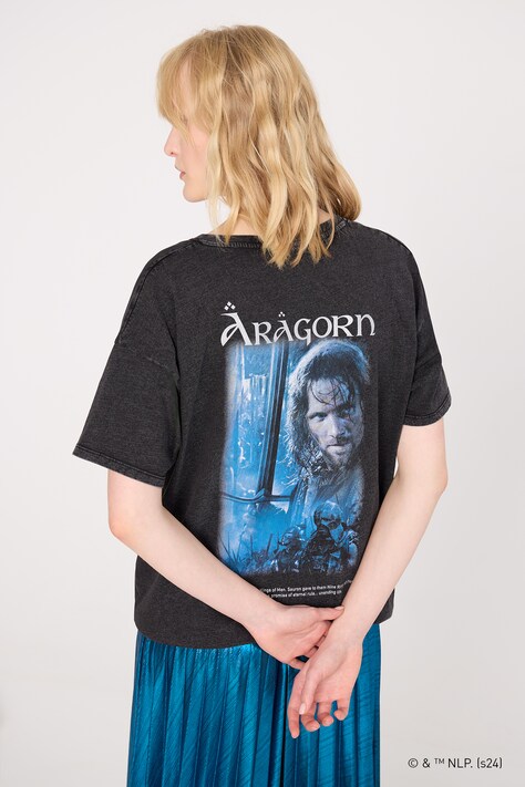 T-shirt bawełniany damski z kolekcji The Lord of the Rings kolor czarny