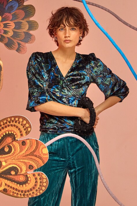 Bluzka damska z kolekcji Karolina Matyjaszkowicz x Medicine kolor multicolor