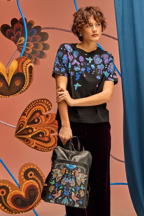 T-shirt bawełniany damski z kolekcji Karolina Matyjaszkowicz x Medicine kolor czarny