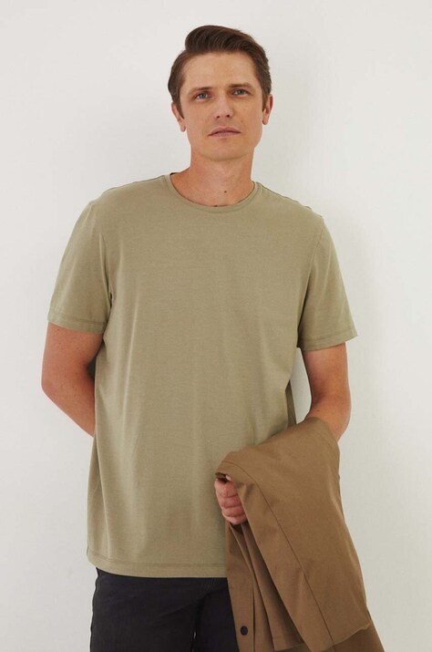 Medicine tricou barbati, culoarea verde, neted