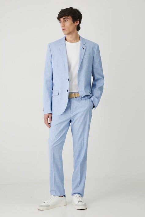 T-shirt bawełniany męski z domieszką elastanu gładki kolor biały