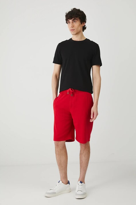 T-shirt bawełniany męski z domieszką elastanu gładki kolor czarny