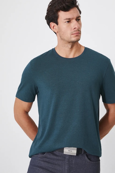 T-shirt męski melanżowy kolor zielony