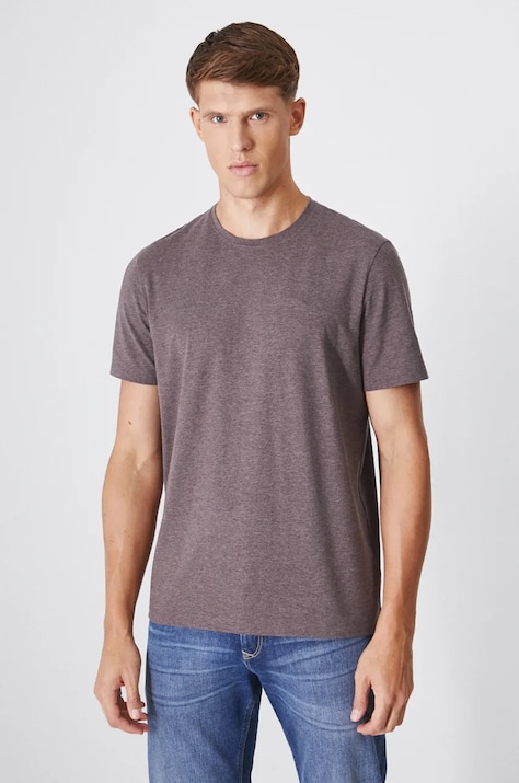 T-shirt męski melanżowy kolor brązowy
