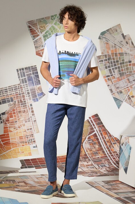 Medicine t-shirt bawełniany męski kolor biały z nadrukiem