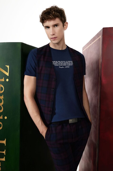 T-shirt męski – Medicine z okazji roku Miłosza,  kolor granatowy
