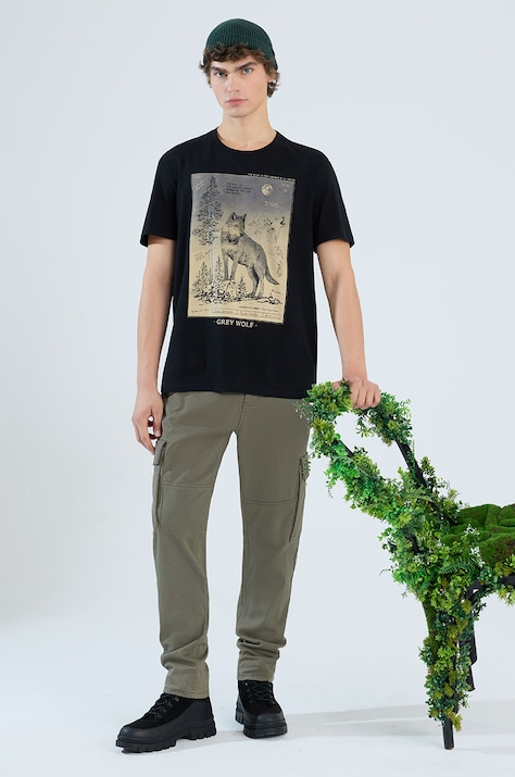 Medicine tricou din bumbac barbati, culoarea negru, cu imprimeu