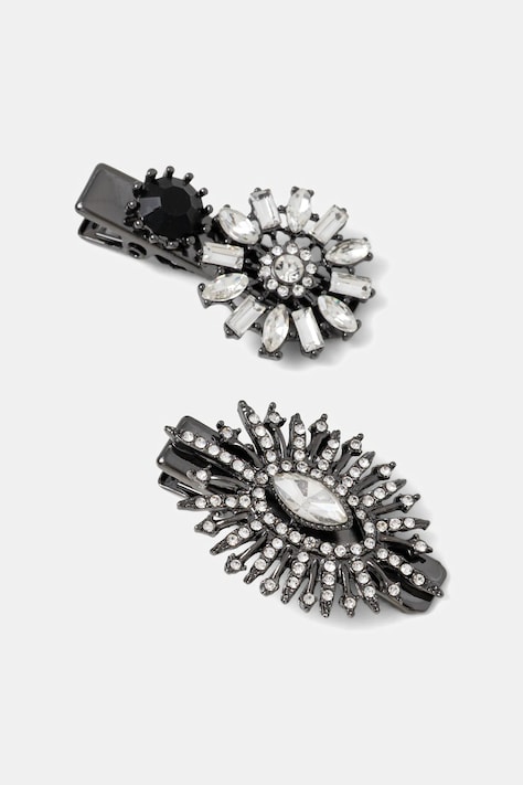 Spinki do włosów damskie z kryształkami (2-pack) kolor srebrny RW25-AWDB06