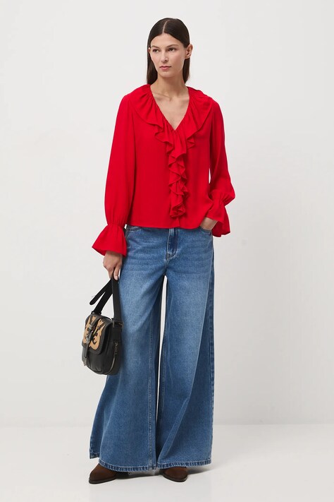 Medicine bluza culoarea rosu, neted