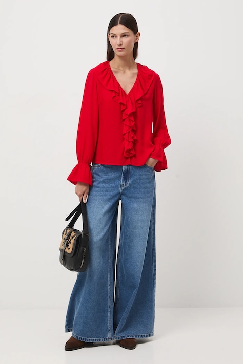 Medicine bluza culoarea rosu, neted