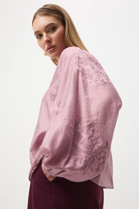 Medicine bluzka damska kolor różowy z aplikacją
