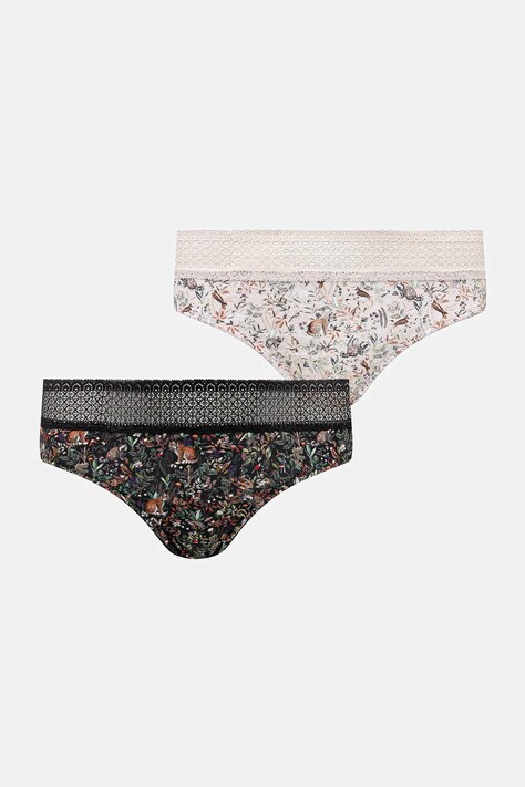 Bavlněné kalhotky dámské briefs, s elastanem a vzorem (2-pack) více barev RW25-BID904