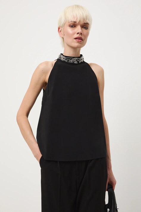 Medicine bluzka damska kolor czarny z aplikacją