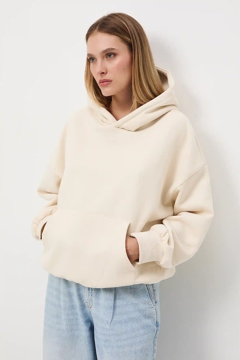 Medicine felpa donna colore beige con cappuccio