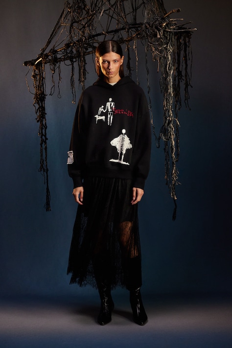 Bluza damska z kolekcji Zdzisław Beksiński x Medicine kolor czarny RW25-BLDA50