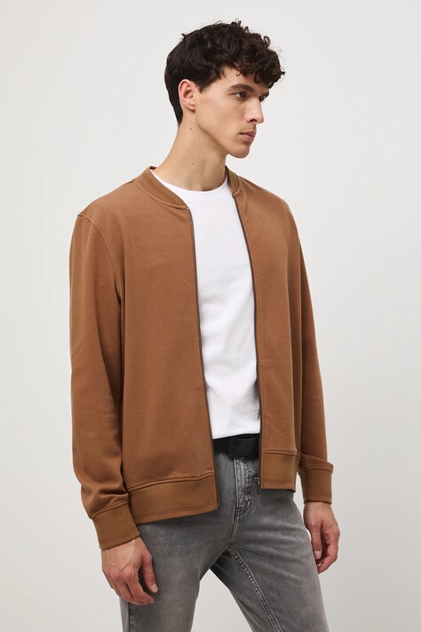 Bluza męska z fakturą kolor brązowy RW25-BLM310