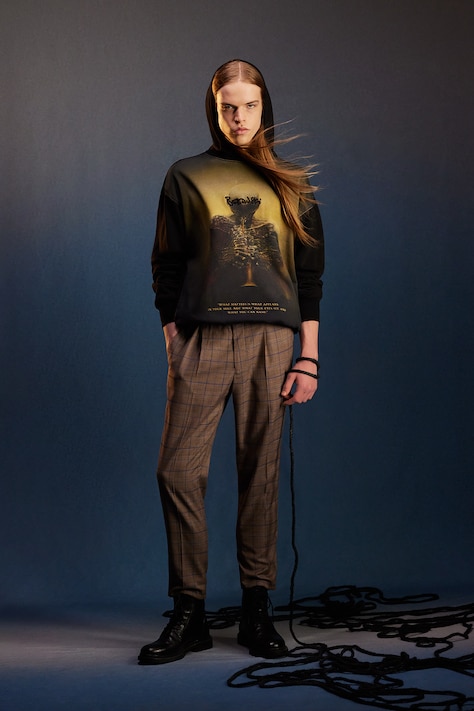 Bluza bawełniana męska z kolekcji Zdzisław Beksiński x Medicine kolor czarny RW25-BLMA51