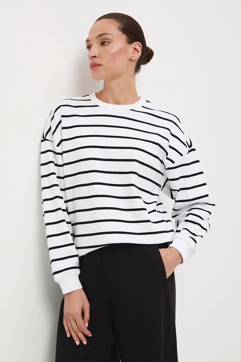 Medicine longsleeve bawełniany damski kolor beżowy