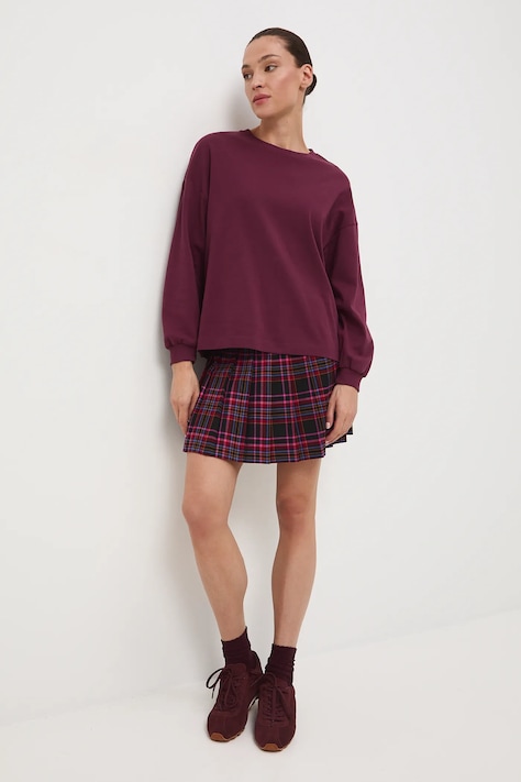 Medicine longsleeve din bumbac culoarea violet