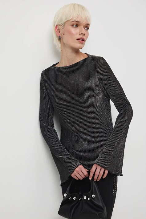 Medicine longsleeve damski kolor srebrny