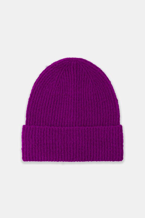 Czapka damska beanie prążkowana kolor różowy RW25-CDD051
