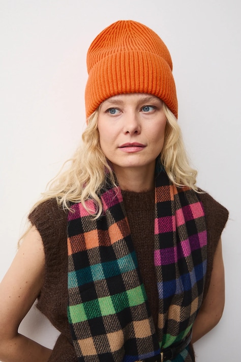 Čiapka rebrovaná čiapka oranžová farba RW25-CDD052