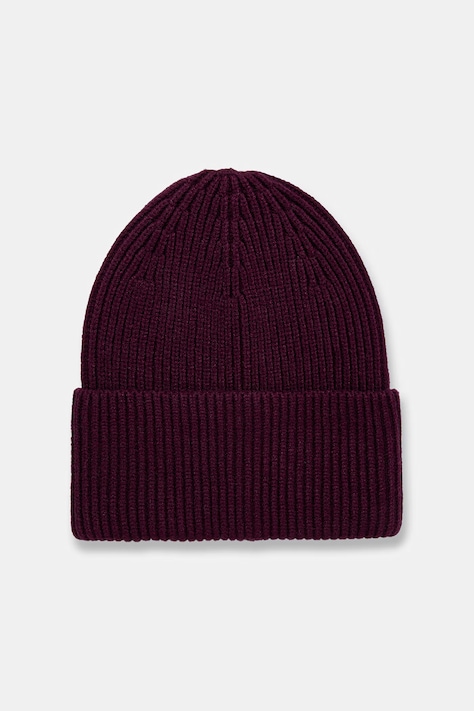 Czapka damska beanie prążkowana kolor bordowy RW25-CDD052