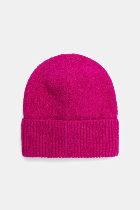 Czapka damska beanie prążkowana kolor różowy RW25-CDD706