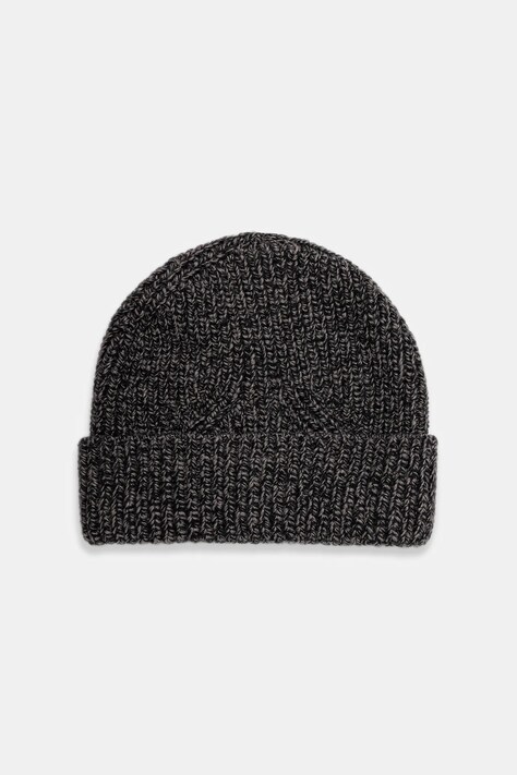 Czapka z domieszką wełny męska beanie melanżowa kolor szary RW25-CDM705