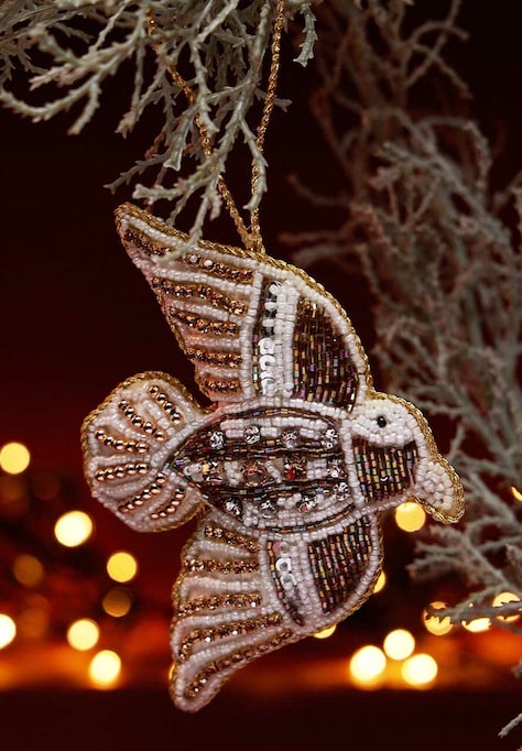 Ozdoba choinkowa handmade - ptaszek kolor biały RW25-DEU809