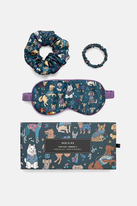 Medicine set de mătase: legături la ochi și bentițe de păr 2-pack culoare multicoloră