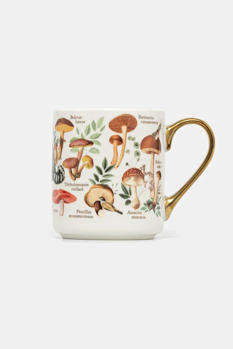 Kubek ceramiczny 390 ml z ozdobnym wzorem kolor biały RW25-KBU612