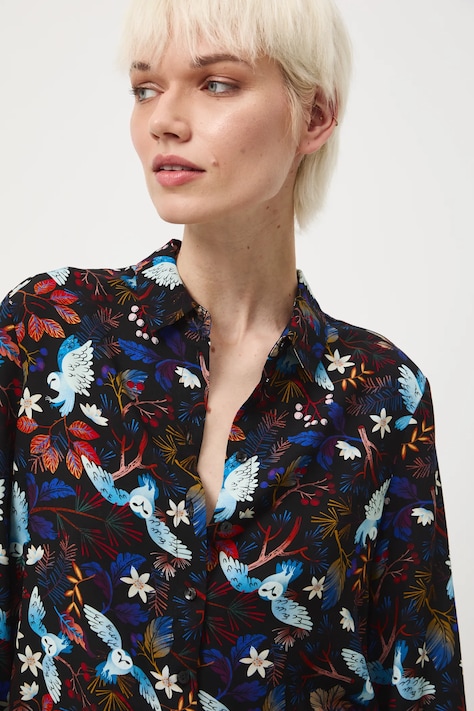 Koszula damska z wiskozy wzorzysta kolor multicolor RW25-KDDA03