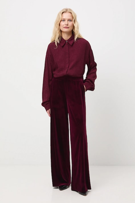 Koszula damska żakardowa kolor bordowy RW25-KDDA04